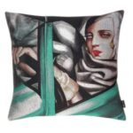 Jacquard pillow Self-portrait in a green Bugatti