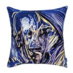 Blue Portrait of a Man jacquard pillow