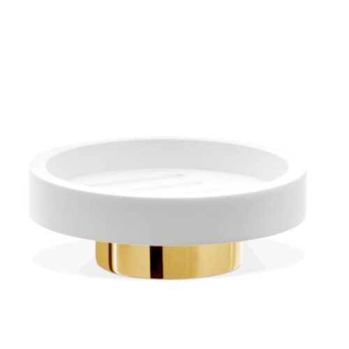 Round Soap Dish White Gold Decor Walther Century Gold White